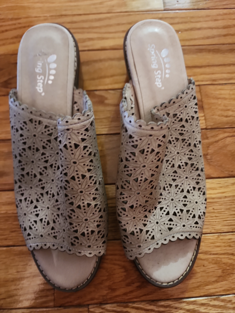 Spring Step Cutout Mules Brown US 10